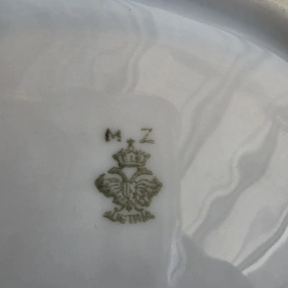 Antique 19th Century M Z Austria Stunning Scalloped Dogwood Flowers Plate 9.5